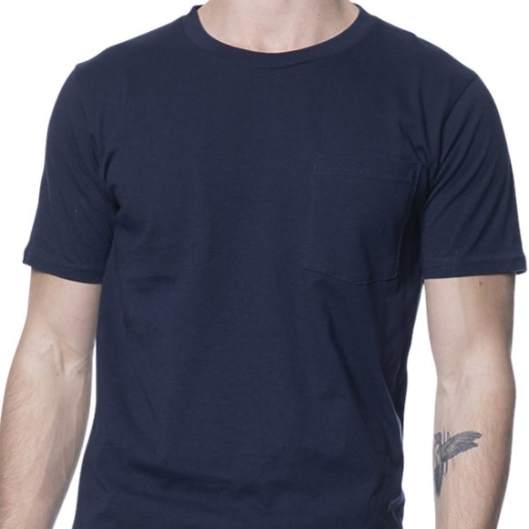 Unisex Eco Friendly Pocket Tee in Dark Blue - Picture 1 of 3